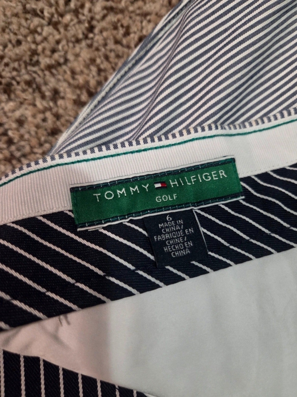 Tommy Hilfiger Golf Navy and White Striped Polo